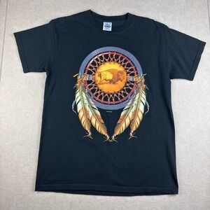 Vintage Delta Riders Custom Biker Dreamcatcher Buffalo Tee Mens M Black USA